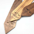 Custom Logo Engraved Black Walnut Men's Wood Neck Tie